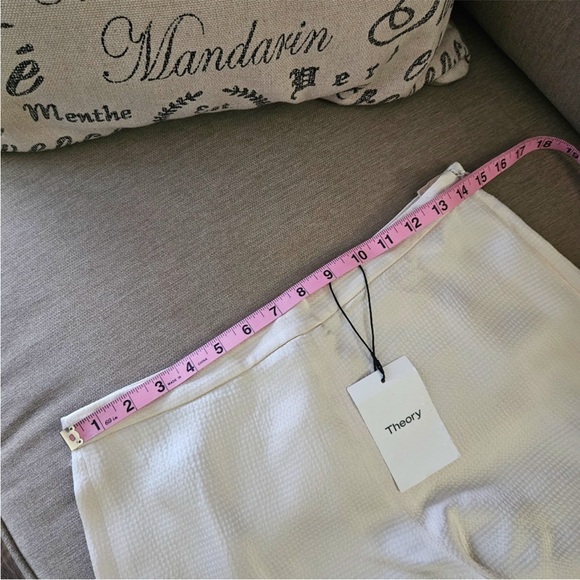 Theory PJ pants size 4  cream wide leg pajama hammered viscose - Picture 12 of 14